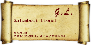 Galambosi Lionel névjegykártya